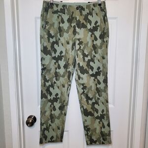 Gap Straight Khaki High Rise Camo Pants Womens Size 6 Green Chino Twill